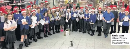  ??  ?? Little stars Udston Primary performed to shoppers in Wilko