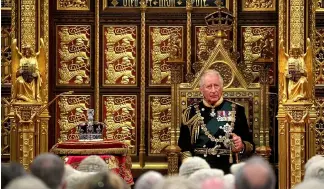  ?? ?? Britain's Prince Charles delivers the Queen's Speech during the State Opening of Parliament in the House of Lords Chamber in the Houses of Parliament in London. Dan Kitwood/Pool via REUTERS