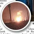  ?? ?? Blitz...Belgorod blaze, Alexei Navalny’s widow in Berlin and burning oil refinery after drone hits