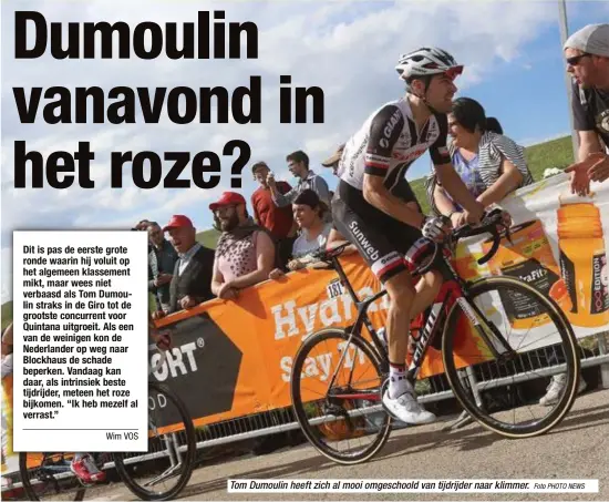  ?? Foto PHOTO NEWS ?? Tom Dumoulin heeft zich al mooi omgeschool­d van tijdrijder naar klimmer.