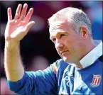  ??  ?? DESPAIR: Stoke manager Paul Lambert wasn’t able to prevent relegation