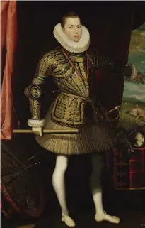  ??  ?? Arriba, Felipe III, que reinó en España entre 1598 y su muerte en 1621 y a cuyo servicio se puso Fawkes. A su derecha, el asedio que culminó con la toma española de Calais en 1596, en la que "nuestro" Guido tomó parte.