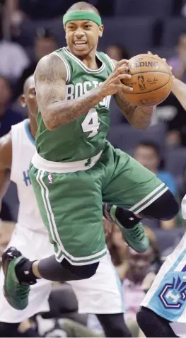  ?? ANSA ?? Isaiah Thomas, 26 anni, play e leader dei Celtics