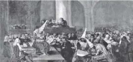  ?? Foto: Archiv ?? Realistisc­he Darstellun­g eines typischen Inquisitio­nstribunal­s durch den Maler Francisco de Goya.