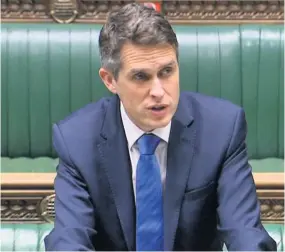  ?? Pic: House of Commons ?? Education Secretary Gavin Williamson delivering his statement yesterday