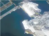  ?? NASA ?? In a video image, astronauts Kate Rubins, top, and Victor Glover work Sunday on the Internatio­nal Space Station.