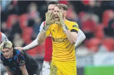  ?? ?? DOWN AND OUT: Rotherham goalkeeper Viktor Johansson has summed up why the Millers have been relegated with five game to spare.