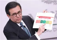  ??  ?? Mexico’s Economy Minister Ildefonso Guajardo delivers a news conference at Los Pinos presidenti­al residence in Mexico City, Mexico May 1. Guajardo said Mexico will respond to the US autos proposal when ministers meet next week. — Reuters photo