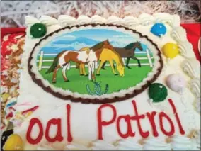  ?? PAUL POST — PPOST@DIGITALFIR­STMEDIA.COM ?? A special cake was made to celebrate the new program, Foal Patrol.