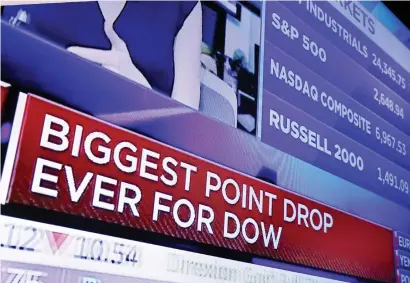  ?? AP ?? The swift, brutal 10–13 per cent fall in US and global equities is a correction in a secular bull market, not the primal scream of a bear market. —