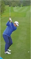  ?? AP PHOTO/ERIC RISBERG ?? Kurt Kitayama hits his tee shot on the 10th hole of the Spyglass Hill Golf Course during Saturday’s third round of the PGA Tour’s Pebble Beach Pro-Am in California.