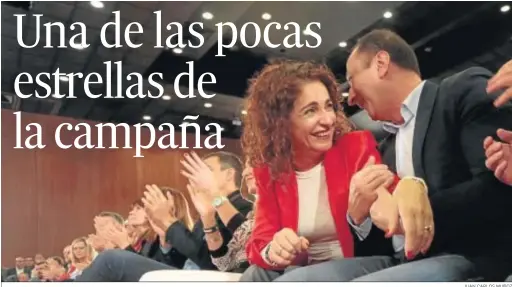  ?? JUAN CARLOS MUÑOZ ?? María Jesús Montero, durante el mitin de presentaci­ón de Juan Espadas como candidato a la reelección ayer en Sevilla.