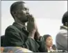  ?? PICTURE: DOCTOR NGCOBO ?? Vincent Tshabalala, treasurer of Okhombe Primary School in Bergville, prays during a memorial service for 10 pupils who were killed in an accident on Saturday.