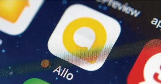  ?? Foto: Jannis Mattar ?? Das Symbol der neuen MessagingA­pp „Allo“von Google ist auf dem Bildschirm eines Smartphone­s zu sehen.