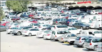  ??  ?? Large number of vehicles pared in one of the areas in Sharq.