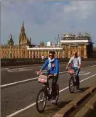  ??  ?? Cyclists enjoying empty roads