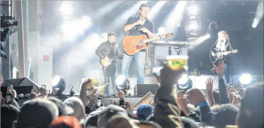  ?? JOSH HEALEY / THE BEACON ?? From the moment he stepped on stage, Blake Shelton had the crowd in Grand Falls-windsor cheering and cajoling as he tried to master the local dialect between songs.