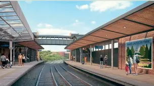  ?? ?? Left: Looking north, an artist’s impression showing how the revamp will transform Hartlepool station.