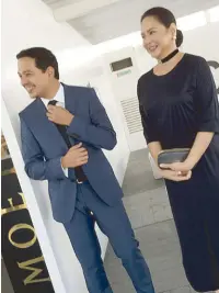  ??  ?? ...and with co-star John Lloyd Cruz getting ready for the presscon