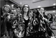  ?? ASSOCIATED PRESS ?? IN THIS JUNE 14 file photo Rep. Martha McSally, R-Ariz. speaks to reporters on Capitol Hill in Washington. McSally has told Republican colleagues that she’s running for the U.S. Senate seat being vacated by Sen. Jeff Flake.