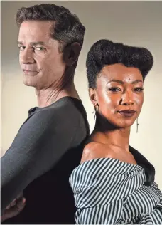  ?? ROBERT HANASHIRO / USA TODAY ?? James Frain (left) plays Vulcan Ambassador Sarek and Sonequa Martin-Green plays Starfleet First Officer Michael Burnham on “Star Trek: Discovery.”