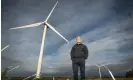  ?? Stefan Rousseau/PA ?? Keir Starmer admitted that he would have to ‘persuade some communitie­s to get on board’ over onshore wind, during a visit to a windfarm near Grimsby. Photograph: