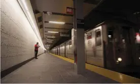  ??  ?? A downtown 1 train pulls into the WTC Cortlandt subway station in New York. Photograph: Patrick Sison/AP