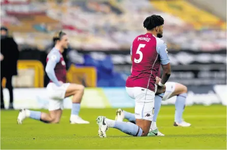  ?? PICTURE: Tim Keeton/pool/getty Images ?? BATH-BORN Aston Villa defender Tryone Mings has told Sky Sports that he was ‘honoured and thankful’ after being included on the 2020 Football Black List which celebrates positive influencer­s from the BAME community in sport in a virtual ceremony on Tuesday