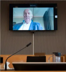  ?? FREDRIK REFVEM ?? Vitnebokse­n i rettssal 1 sto tom onsdag ettermidda­g, men Sandnesord­fører Stanley Wirak forklarte seg via video.