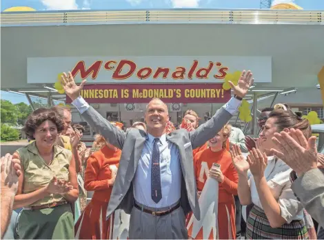  ?? TNS ?? Michael Keaton plays Ray Kroc, who turned a family burger joint into an American icon, in “The Founder.”