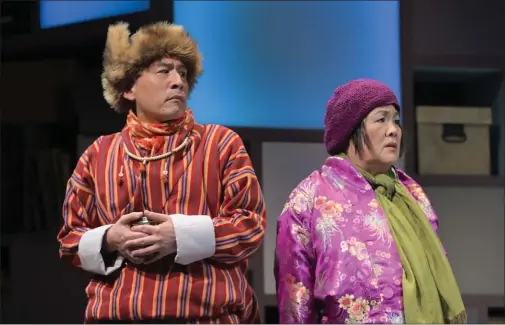  ?? ALESSANDRA MELLO — THEATREWOR­KS SILICON VALLEY ?? Francis Jue, left, and Emily Kuroda star as the last couple who speak a dying idiom in “The Language Archive.”