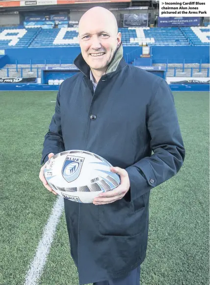 ??  ?? &gt; Incoming Cardiff Blues chairman Alun Jones pictured at the Arms Park