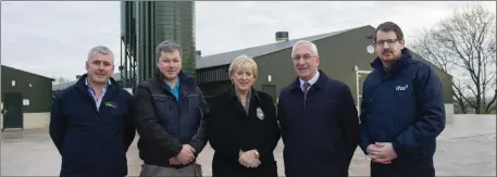  ??  ?? At the launch of the Upcoming Energy in Poultry Event on the poultry farm of Finian O’Harte today were (L-R): Michael Duffy, Teagasc Poultry Advisor; Finian O’Harte, Poultry farmer; Minister for Business, Enterprise, and Innovation, Heather Humphreys TD; Con Feighery, Teagasc and Ciaran McCabe, IFAC.