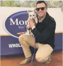  ?? Pictures: Supplied ?? CUTE. Former Mr SA Armand du Plessis with Bella, a rescue from Dogtown SA.