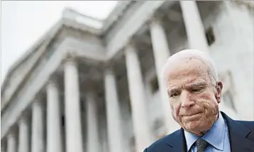  ?? WIN MCNAMEE/GETTY ?? It’s uncertain when Sen. John McCain, R-Ariz., will be able to return to his Senate duties because of his cancer diagnosis.