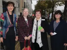  ?? Below, ?? Norma Foley (Tralee) with Mary Cournane, Caroline Roddy and Debbie McGill (Cahersivee­n) at Sunday’s assembly and, Caitríona Harrington on the harp with Marian O’Shea.