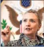  ??  ?? U.S. Secretary of State Hillary Rodham Clinton speaks during a Green Partnershi­p for Growth event in Copenhagen, Denmark, on Thursday.