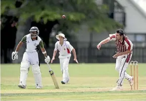  ??  ?? Michael Dodunski led the way with the ball for Hamilton Boys’ High School in their Eddy Marr Bowl win over Marist-Suburbs.