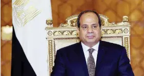  ?? Ansa ?? In campagna elettorale
Il presidente al-Sisi ha già promesso 4000 fabbriche e impianti per depurare le acque