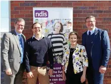  ?? PHOTO: CONTRIBUTE­D ?? MILESTONE MOMENT: Federal Member for Groom Dr John McVeigh, State Member for Toowoomba South David Janetzki, Assistant Minister for Disability Services Jane Prentice and State Member for Toowoomba North Trevor Watts at the opening of the Local Area...