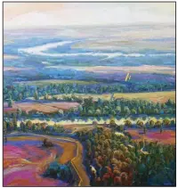  ?? (Courtesy Henri Linton) ?? Summertime Over the Delta by Henri Linton. Linton became known for his vibrant landscapes featuring the Arkansas Delta from above.