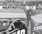  ?? James Gilbert / Getty Images ?? Martin Truex Jr. became the first repeat winner in NASCAR’s top series this season.