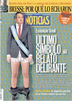  ??  ?? ►► La revista argentina Semana utilizó un fotomontaj­e de Scioli para su portada.