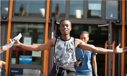  ?? Photograph: Lucy North/PA ?? Mizzy, whose real name is Bacari-Bronze O’Garro, outside Thames magistrate­s' court, where he was charged with failing to comply with a community protection notice on 24 May 2023.