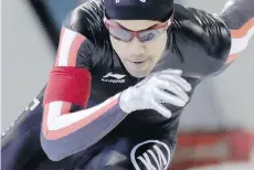  ?? LEAH HENNEL ?? Speedskate­r Gilmore Junio won his 500-metre race Friday and he needs a win Saturday to make the World Cup team.