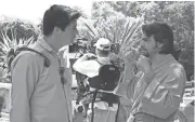  ??  ?? Ken Marino (left) directs Eugenio Derbez in the comedy “How to Be a Latin Lover,” which opens Friday.