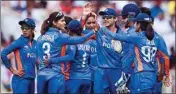  ?? PTI ?? India's Renuka Singh celebrates with teammates after taking a wicket during the Group-A Preliminar­y Round of the women's cricket match between India and Australia, at the Commonweal­th Games 2022 (CWG), in Birmingham, UK, Friday