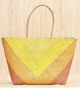  ??  ?? Multi-colored tikog tote bag from Eva Marie Arts and Crafts