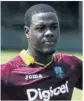  ??  ?? MASTER BLASTER: Carlos Brathwaite smashed 34 off 10 balls and took three wickets for the West Indies in the World T20 final against England at Eden Gardens this year.