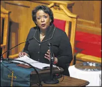  ?? BRYNN ANDERSON/ AP ?? Attorney General Loretta Lynch speaks at the 16th Street Baptist Church, Sunday in Birmingham, Ala.